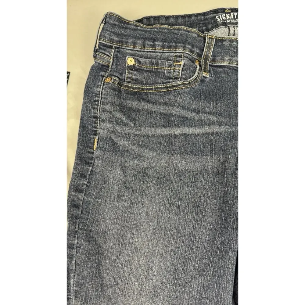 Signature Levi Strauss Bootcut Jeans Womens 32x34 Blue Wash Mid Rise Stretch